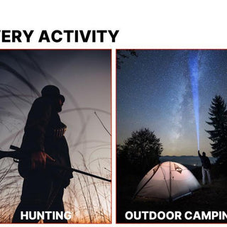 Feyachi tactical flashlight used in various activities such as shooting, hunting, outdoor camping, and exercise. Reliable and versatile illumination for multiple scenarios.