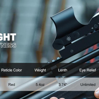 Feyachi RS-30 reflex sight with 1X magnification, red reticle, star cross bullseye dot pattern, and unlimited eye relief. Lightweight and compact for enhanced targeting accuracy.