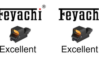 Feyachi red dot sight labeled as excellent with multiple units displayed