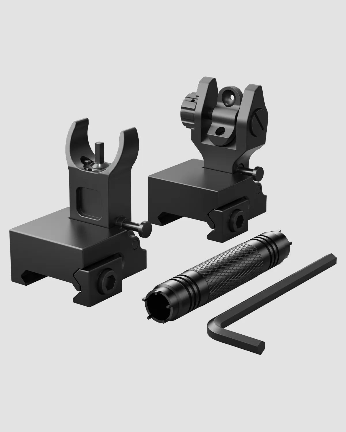 Feyachi Flip Up Rear Front and Iron Sights Best Backup fits Picatinny & Weaver Rails