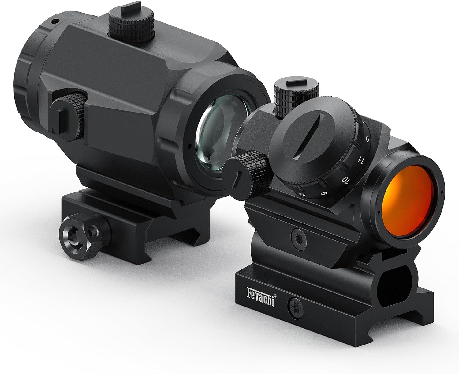 Feyachi RS-23 Red Dot Sight with M40 3X Magnifier Combo Kit, Multiple Reticle System Red Dot Sight & Magnifier Built-in Flip Mount Combo