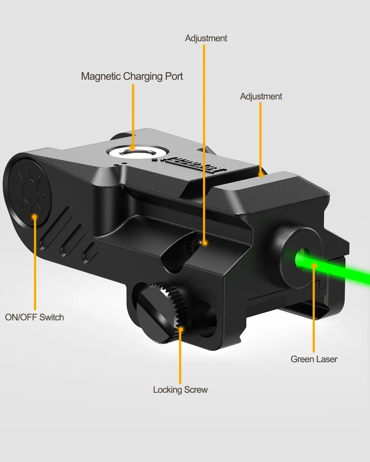 Feyachi LS22 wiederaufladbarer grüner Laser – USB-Schienenmontage