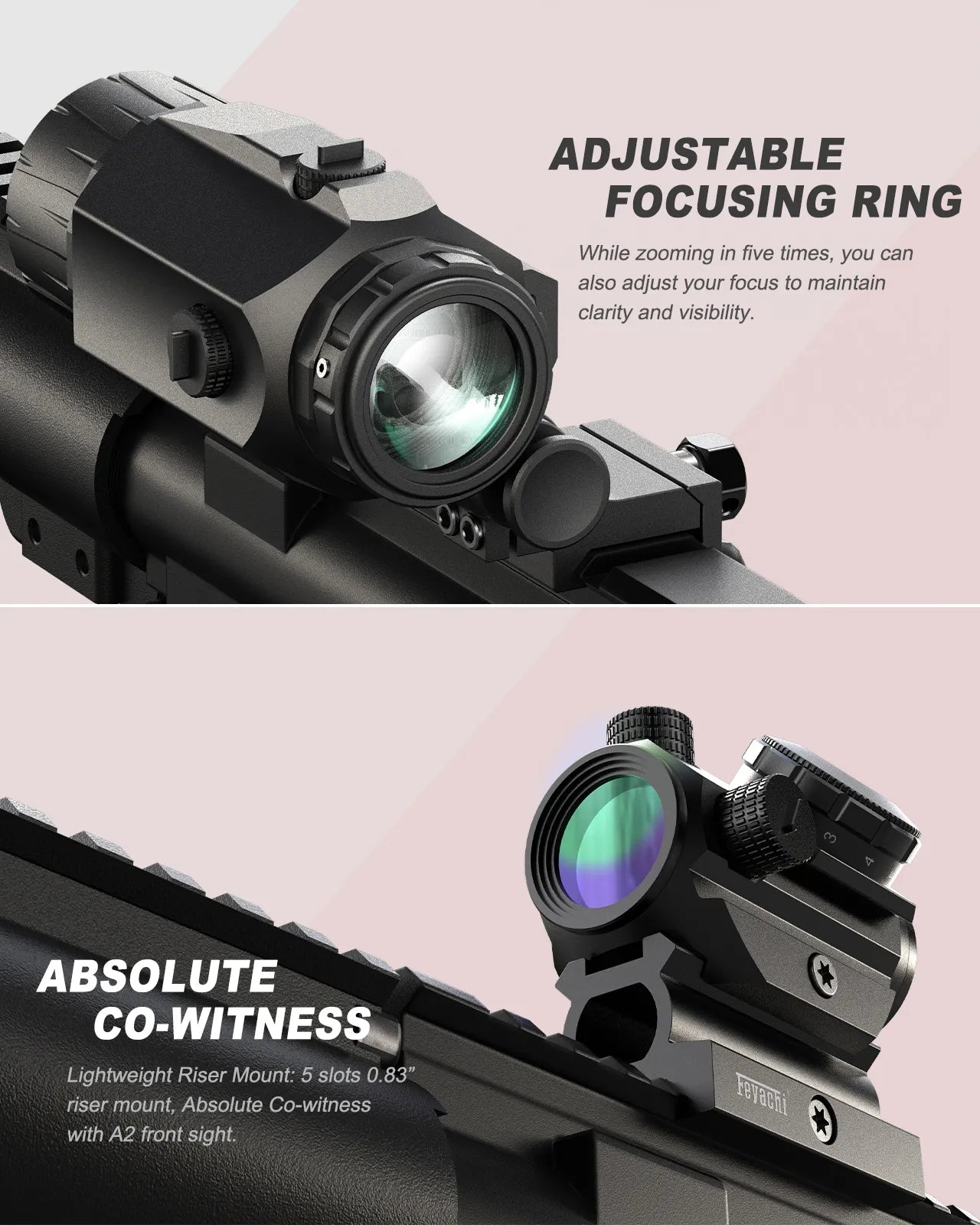 Feyachi Riser Feyachi RS-23 Red Dot Sight with M38 5X Magnifier Combo Kit