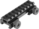 Fyland Low Profile Picatinny Rail, Riser Mount with See Through Hole for Scopes/Optics and Red Dots, 0.5'' High, 3.35'' Long, 8 Slot