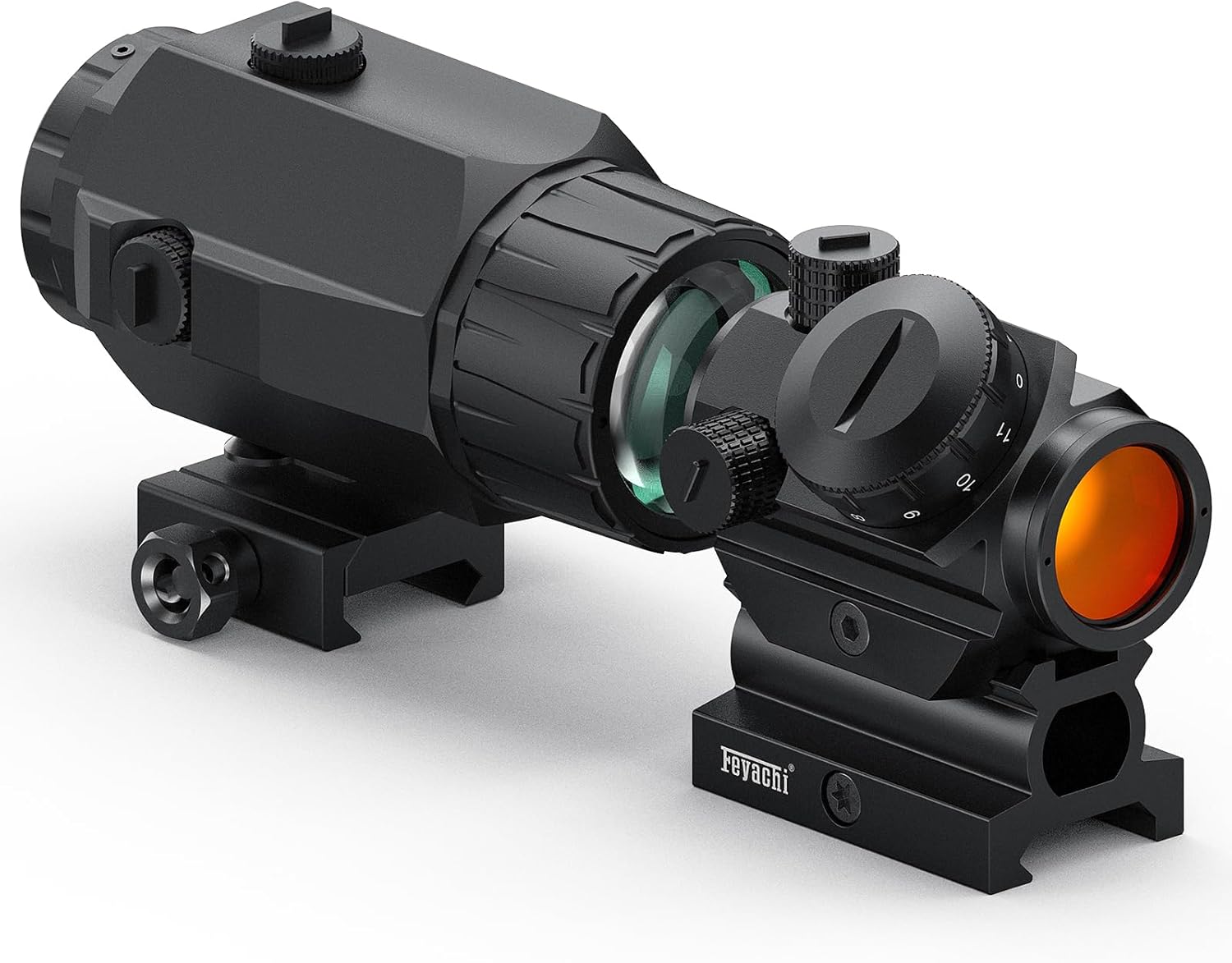 Feyachi M57 1.5X - 5X Magnifier Combo Kit with V90 Red Dot Sight