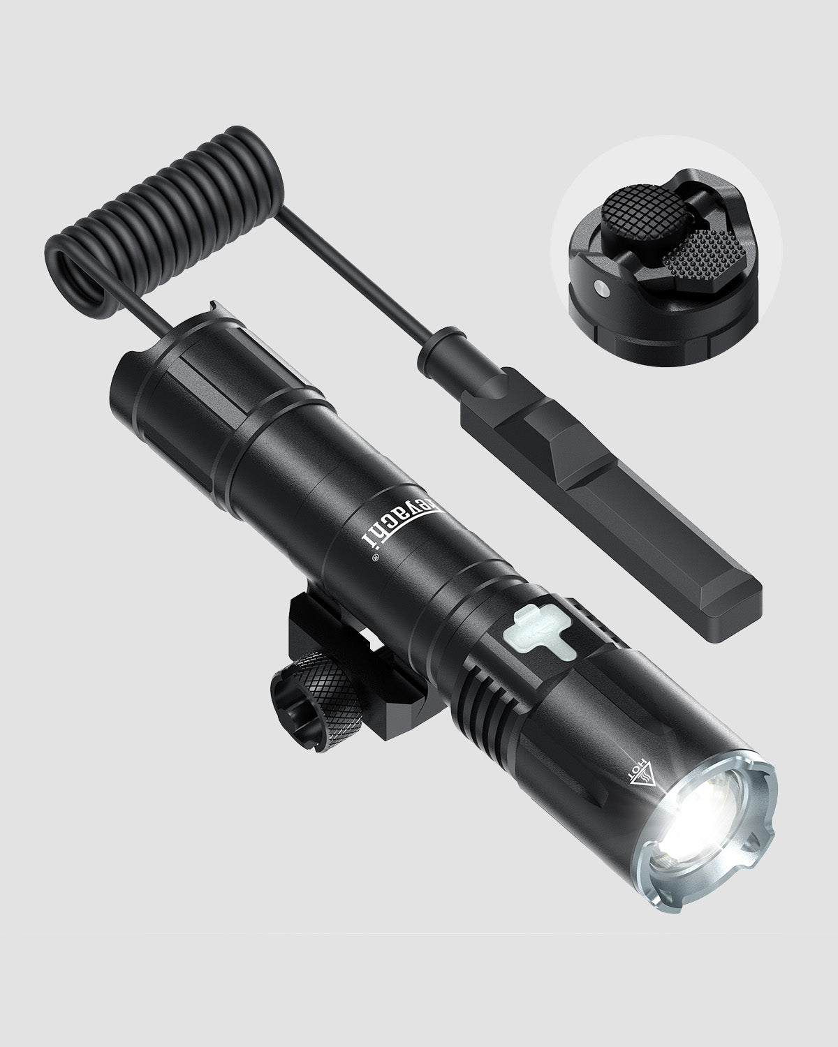 Feyachi FL27 2000 Lumens Tactical Flashlight - Picatinny Rail Mountable with Pressure Switch