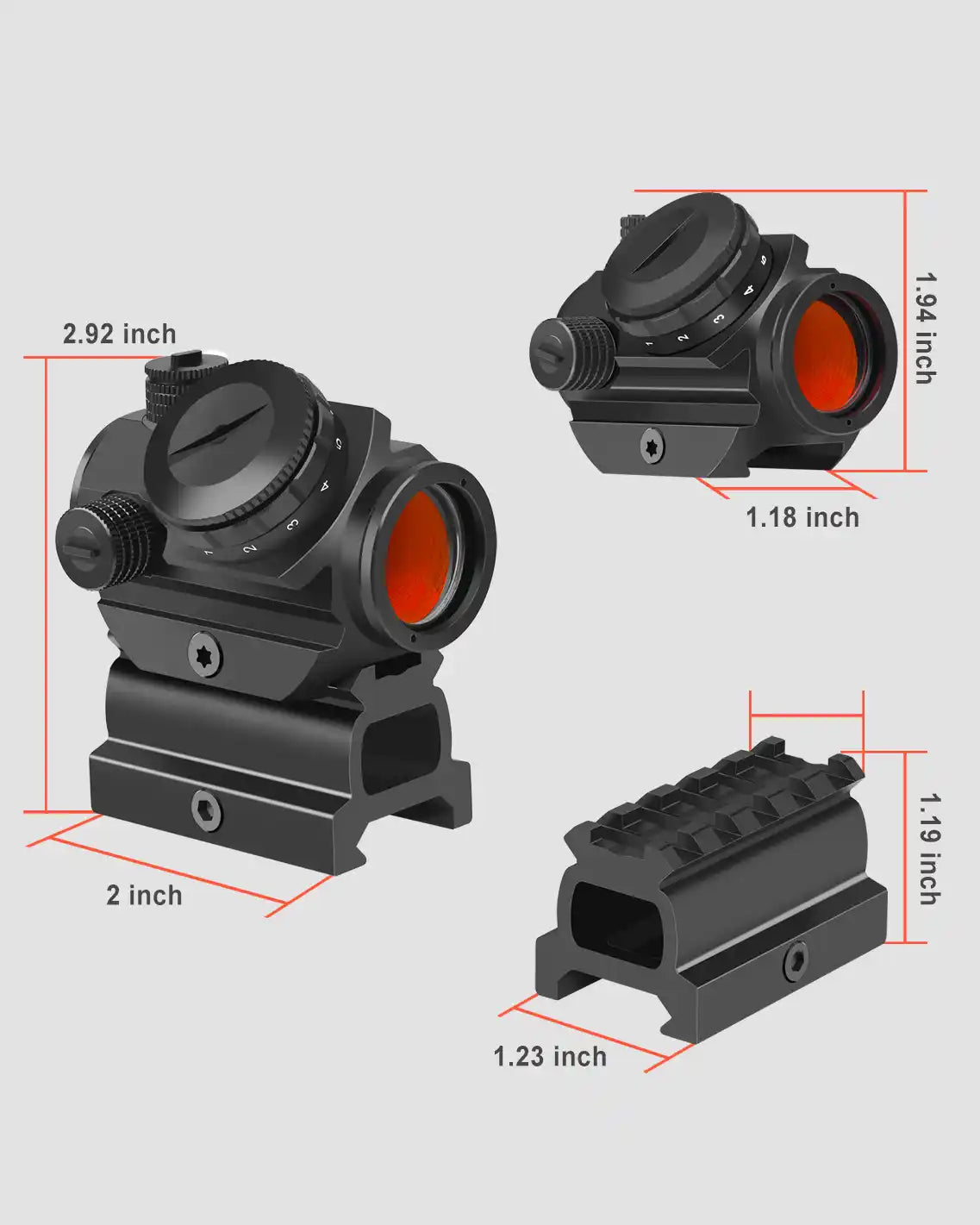 Feyachi Riser Feyachi RS-23 Micro Red Dot Sight - Compact with Riser Mount