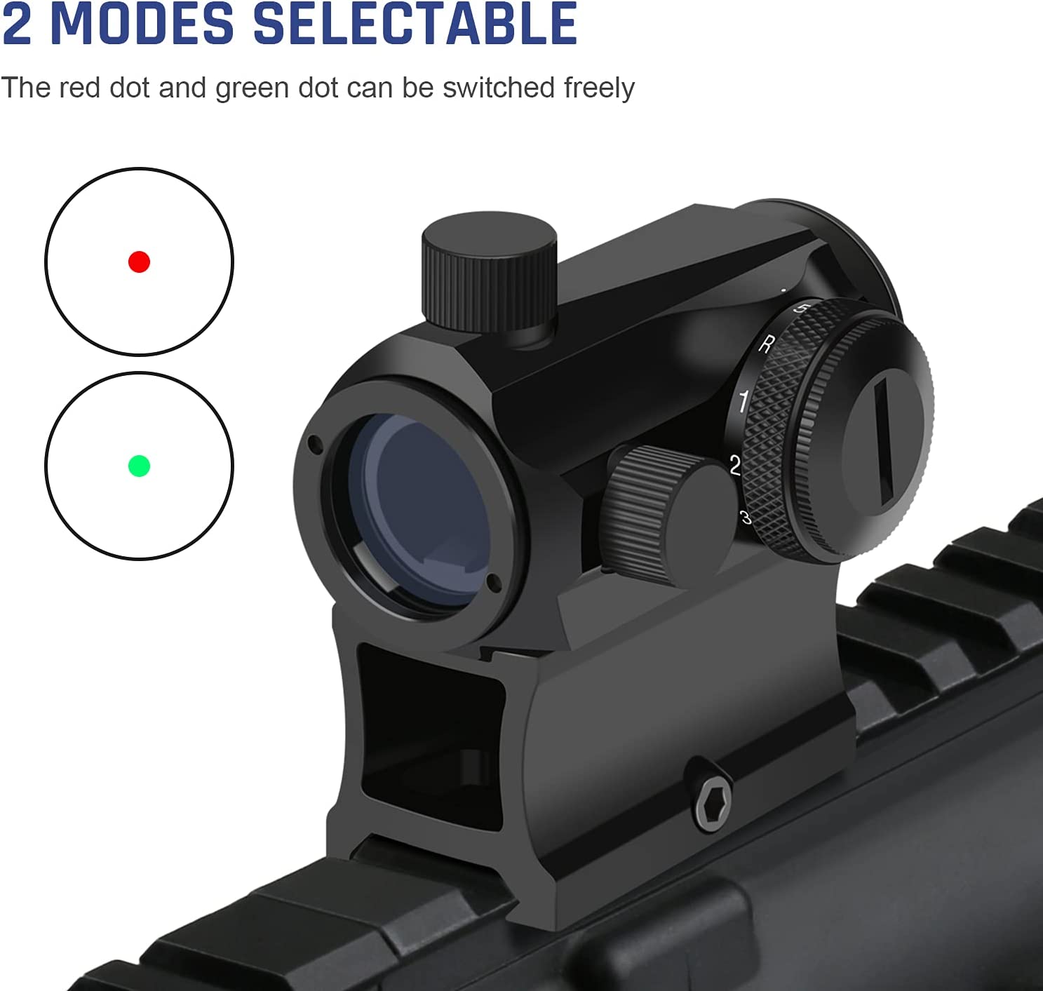 OTW Red Dot Sight,1x20mm 4 MOA Red Green Dot Sight Micro Rifle Scope