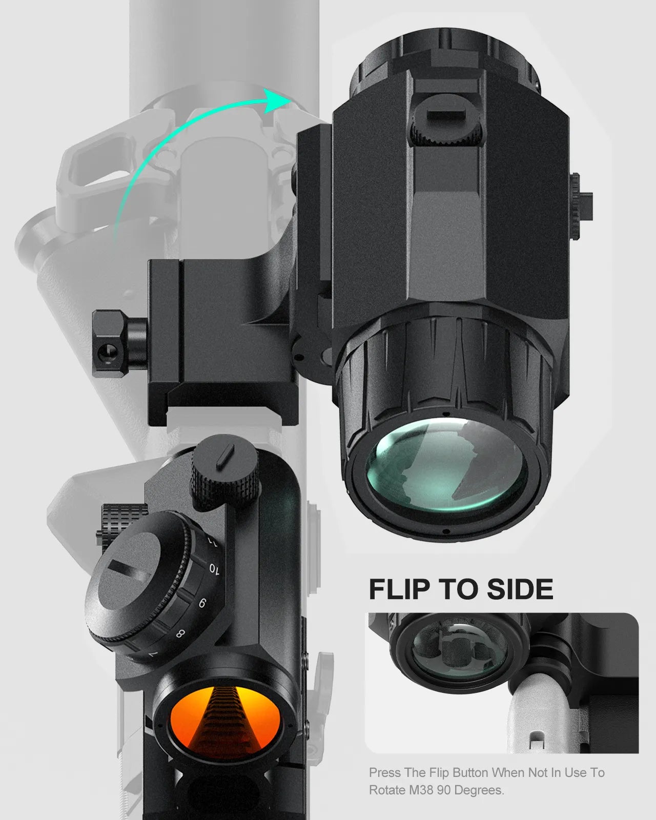 Feyachi RS-23 Red Dot Sight with M38 5X Magnifier Combo Kit, Absolute Co-Witness