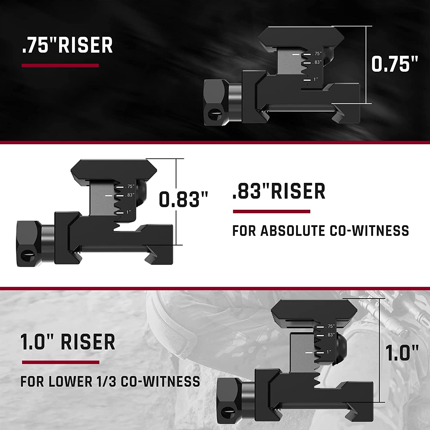Opti Riser Feyachi RM10 Picatinny Riser Mount - 3 Slot Optic Riser