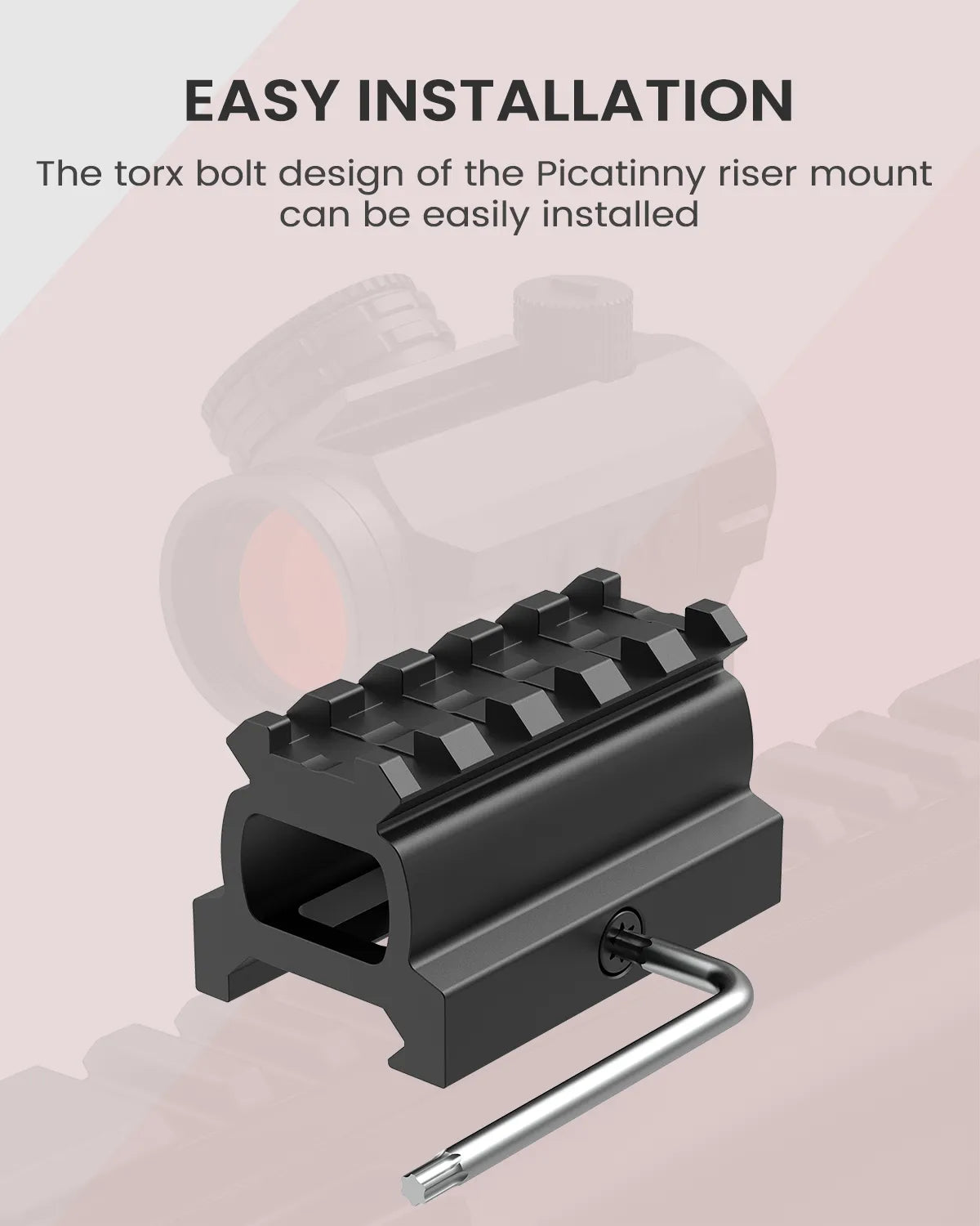 Feyachi Riser Feyachi RM19 Riser Mount - Picatinny Rail 0.95 inch