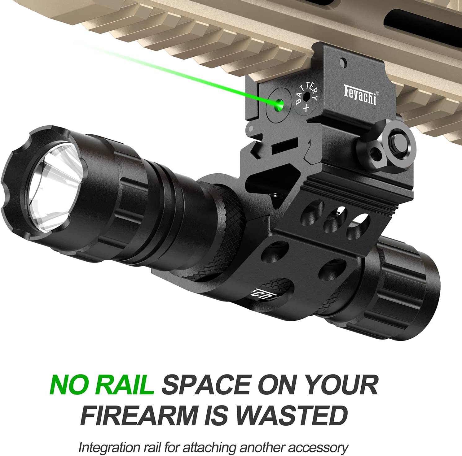 thumbnail image 2 of Feyachi PL-22 Green Laser Sight With USB Charging - Picatinny Rail Mount For Pistols & Rifles 2 of 5