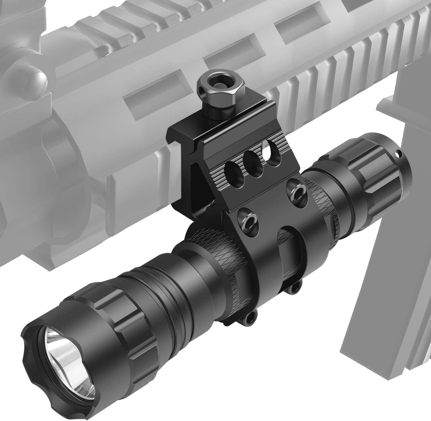 Flashlight Tri Set Feyachi FM13 Offset Flashlight Mount - Picatinny Flashlight Holder