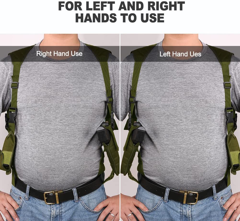 Twod Concealed Carry Shoulder Holster Nylon Cross Harness Vertical Shoulder Holster Adjustable for Most Handguns or Pistol