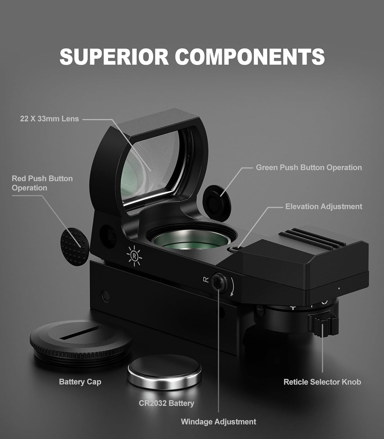 Swampfox Justice II 1x30mm Red/Green Dot Sight – 6 MOA, 4 Reticles, RMR Footprint