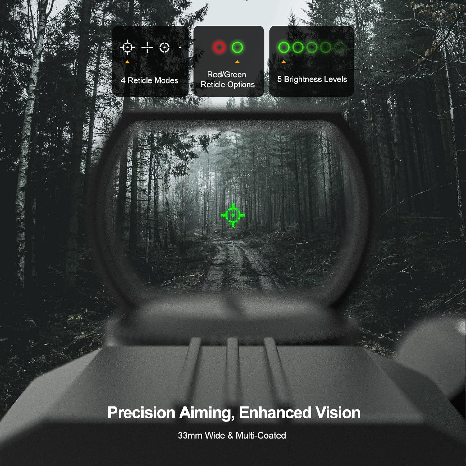 Feyachi RSL-88 Reflex Sight - 4 Reticle Red & Green Dot Sight