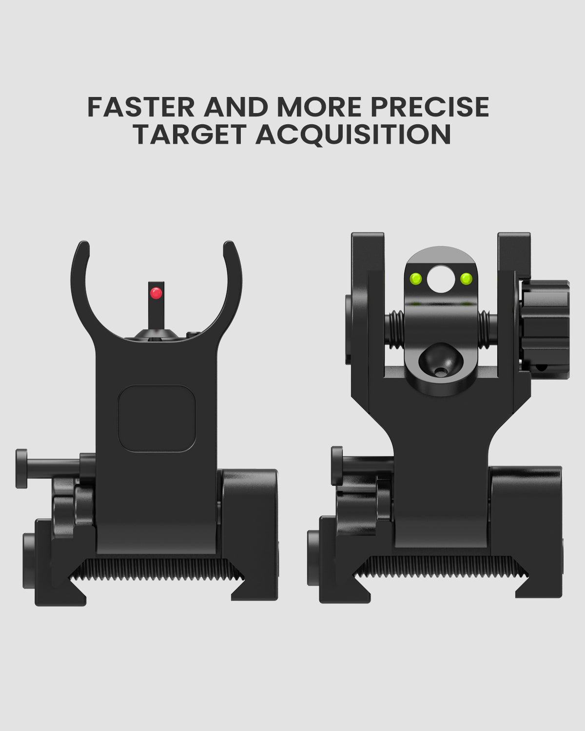 Feyachi S28 Fiber Optic Iron Sights Flip Up Iron Sight, Front and Rear Backup Sights Gun Sights Sight Set for Picatinny Rail