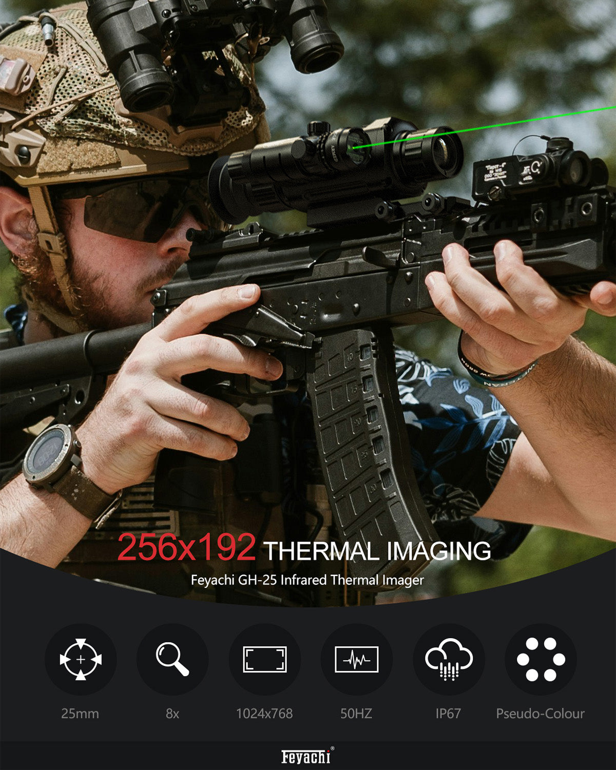 Feyachi TH-46 Thermal Scope 12um 256 x 192 Thermal Imaging Scopes with 25mm Lens for Rifles