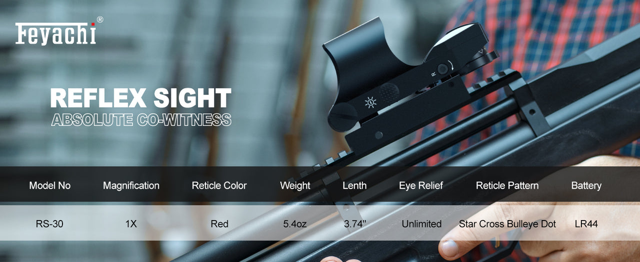 Viseur Point Rouge Feyachi RS-30 + Loupe M57 1.5X-5X - Combo Précision Pour Tir, Vision Co-witness, Réglages Multiples