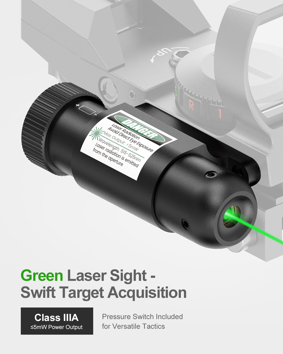 Feyachi RSL-88 Reflex Sight - 4 Reticle Red & Green Dot Sight Optics with Integrated Green Laser Sight