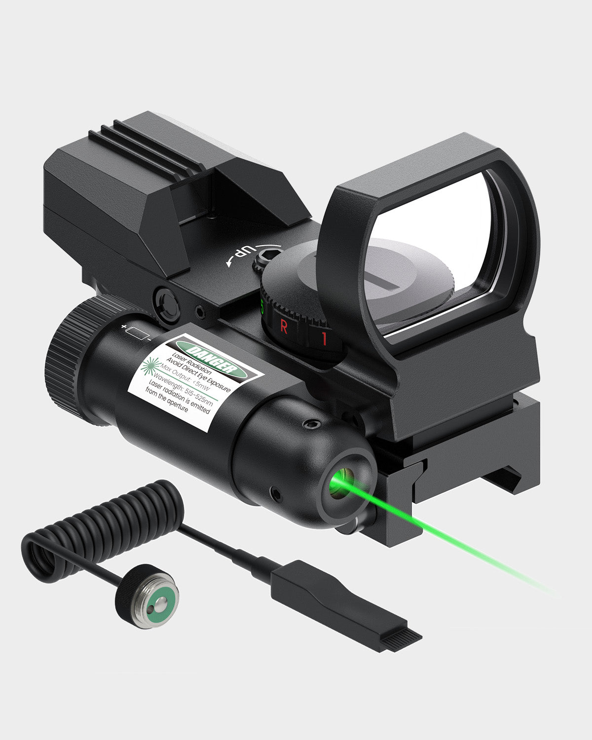 Feyachi RSL-88 Reflex Sight - 4 Reticle Red & Green Dot Sight Optics with Integrated Green Laser Sight