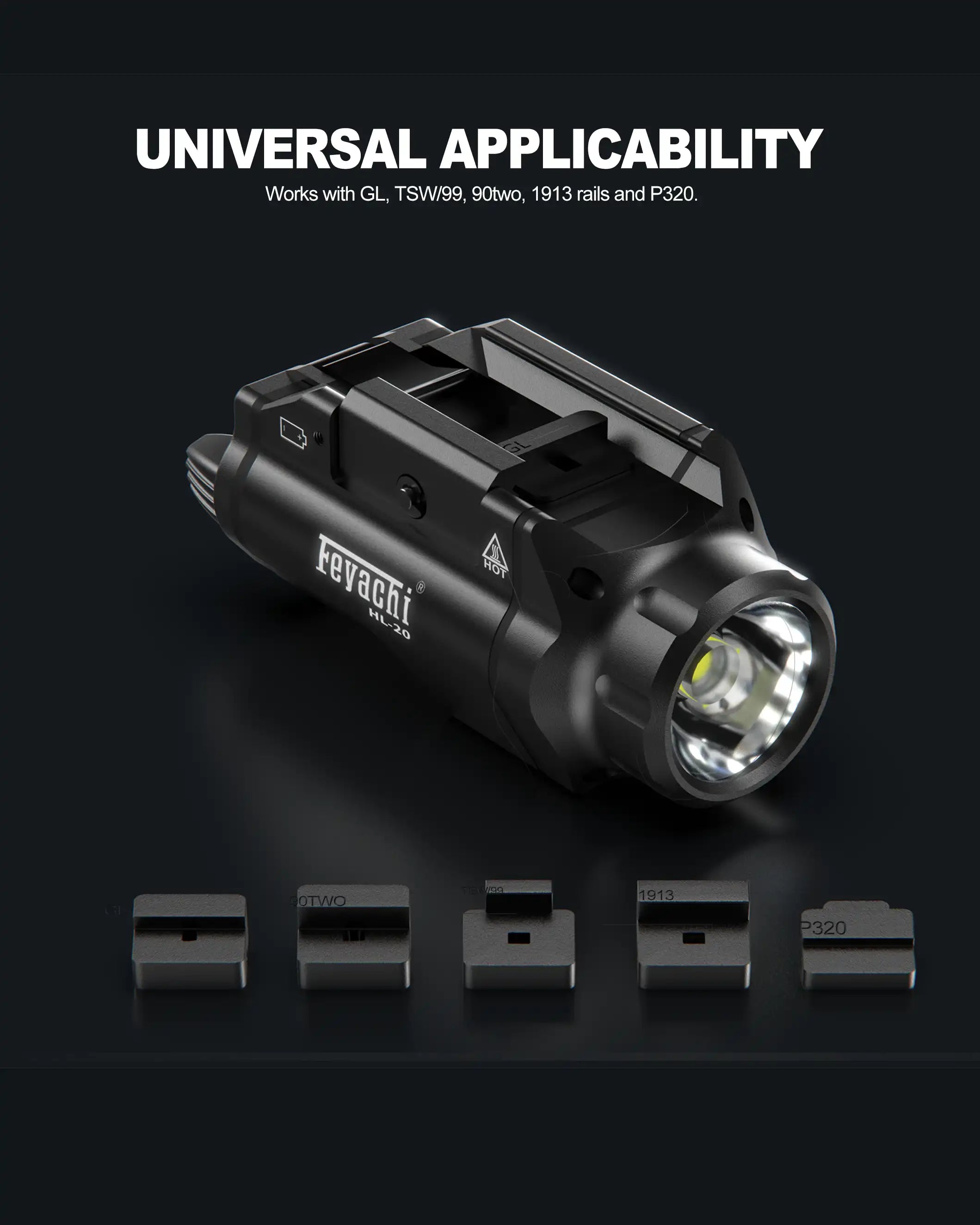 Feyachi HL-20 Pistol Light 1500 Lumen LED Weapon Light Compact Feyachi HL-20 Pistol Light 1500 Lumen LED Weapon Light Compact