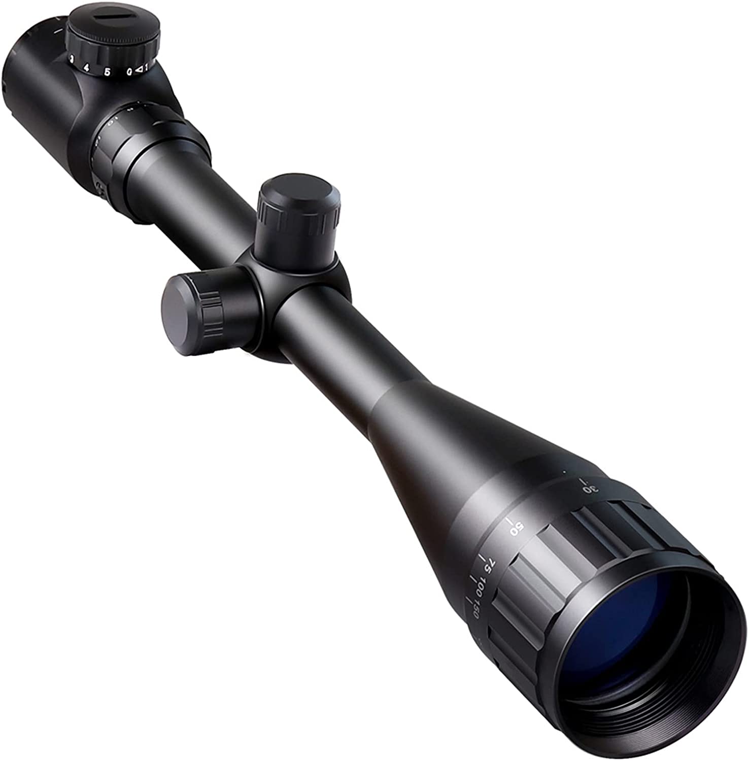 Feyachi RFS-21 Red and Green Scope Falcon 6-24x50mm Illuminated Optics with Range-Finding Reticle 1 Inch Tube