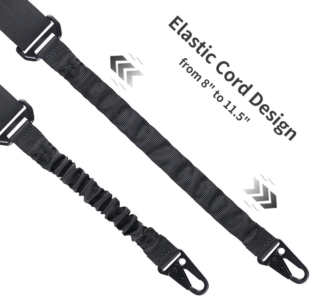 Feyachi L46 Sling with Mlok QD Sling Mount, Length Adjustable Sling with Larger Metal Hooks(BLACK)