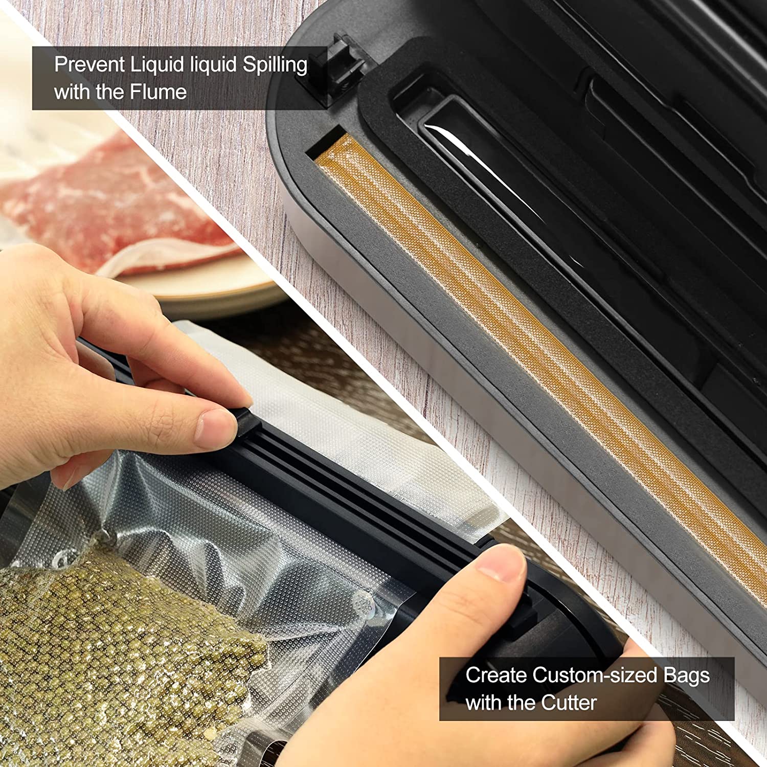 Vacuum Sealing Machine Portable Food Sealer Single Sealing & Vacuum Sealing,Efficient & User Friendly