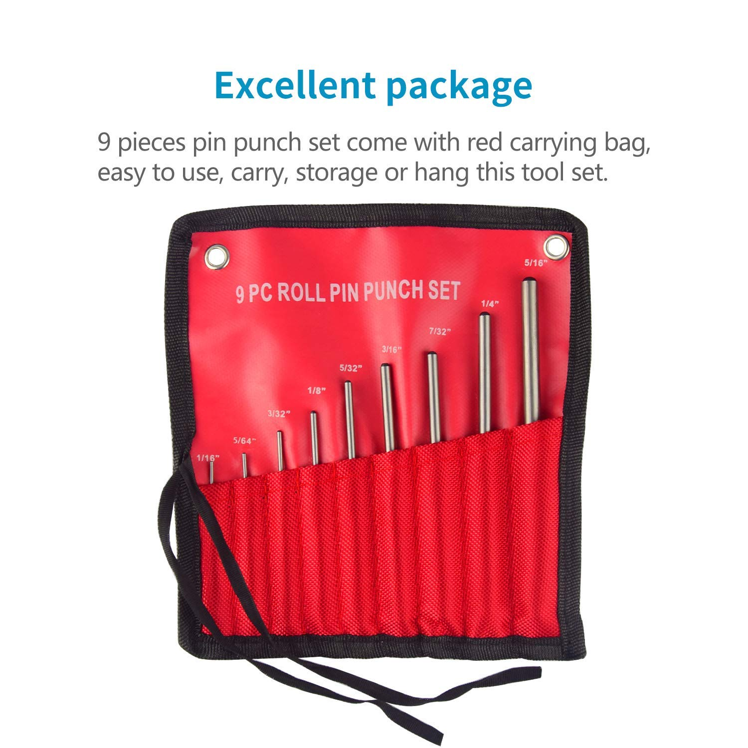 Feyachi PS27 Roll Pin Punch Set - Steel Tool Kit